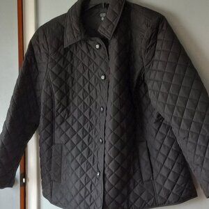 2X Black Jones New York Quilted jacket